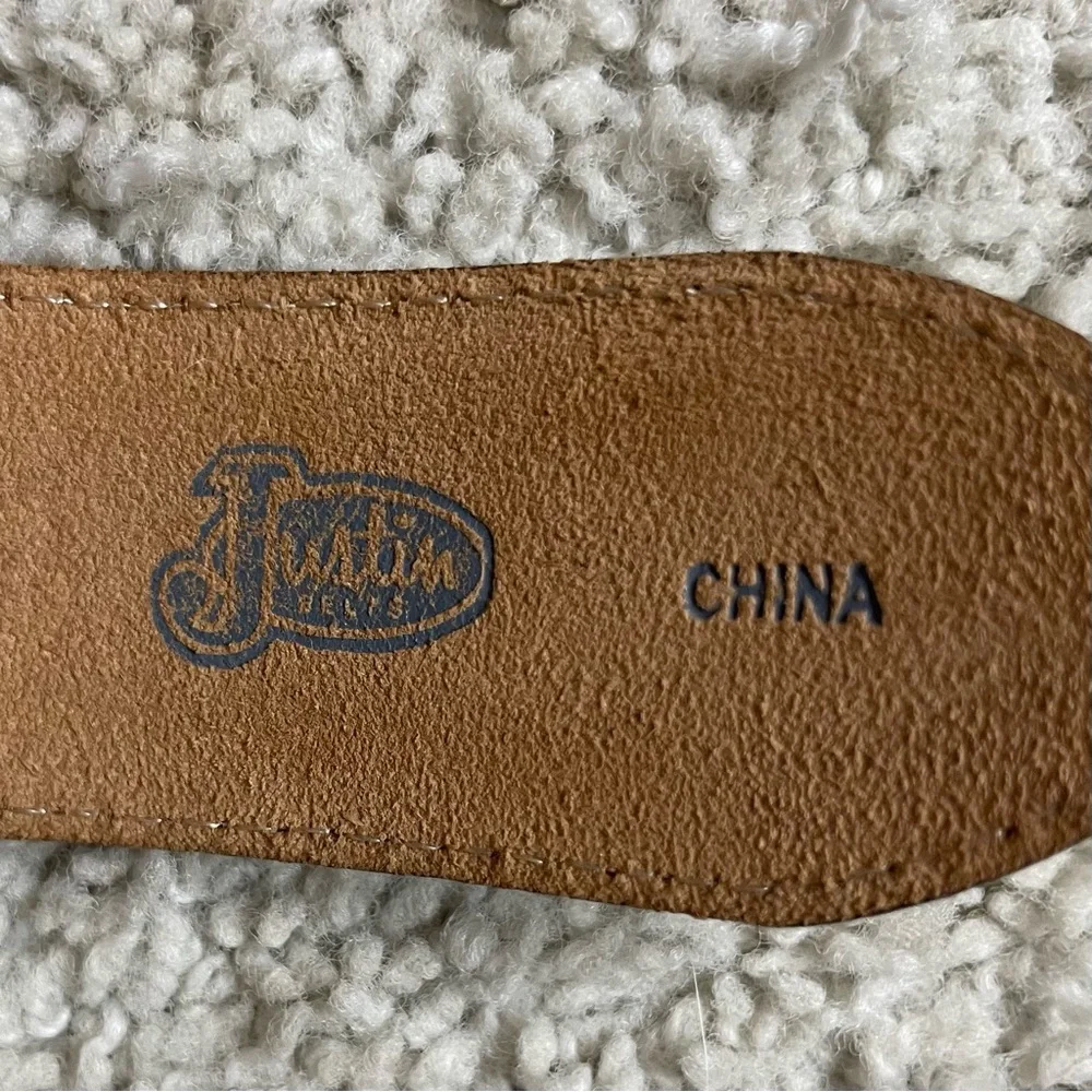 Men's JUSTIN Brown LEATHER Silver STAR Concho WESTERN Cowboy RODEO Dress BELT 54